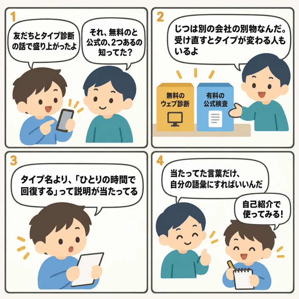 4コマでわかる16PersonalitiesとMBTIの違いとは？混同しやすい2つを整理して、うまく使う